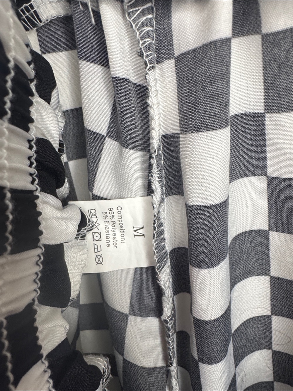 Black & White Checkerboard Wide Leg Pants - Picture 2 of 3